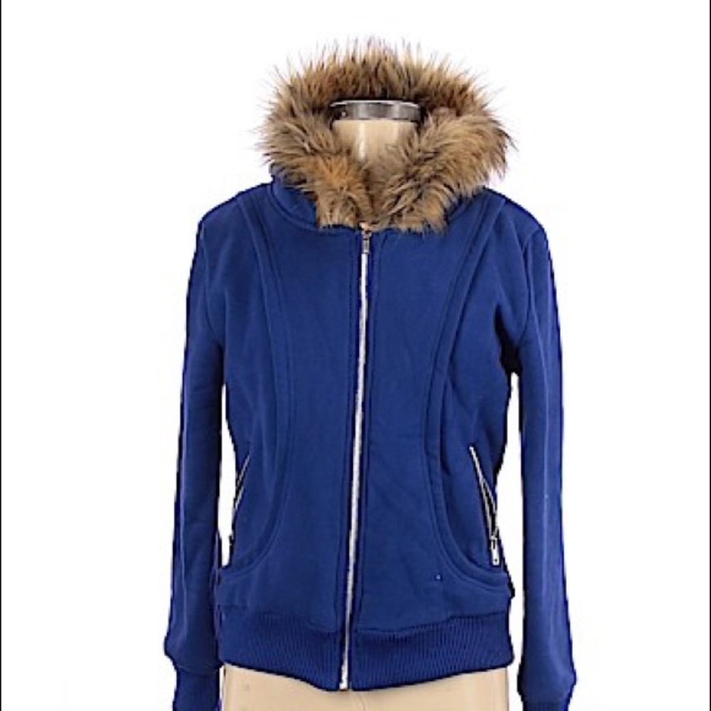 Ice j by iceberg faux fur jacket  good condition